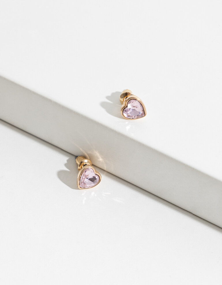 Aros Pasantes Aros De Corazón - Dorado