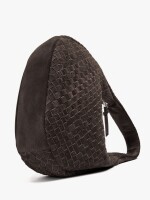 Bolso De Hombro Con Piel Trenzada marron