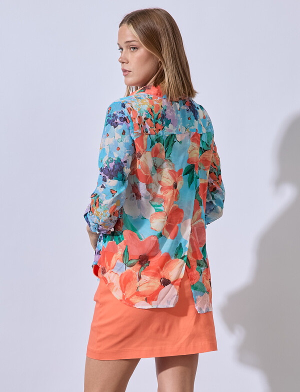 Camisa Gasa Printed CELESTE/MULTI