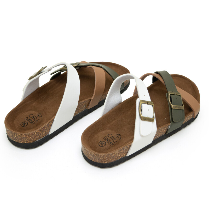 Sandalias Chill Sunday de Mujer - YF01W Blanco-verde