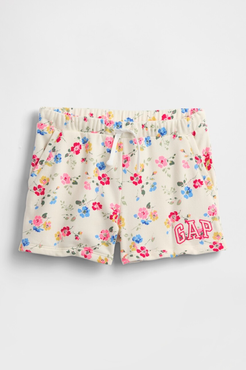 Short Logo Gap Niña White Floral Print
