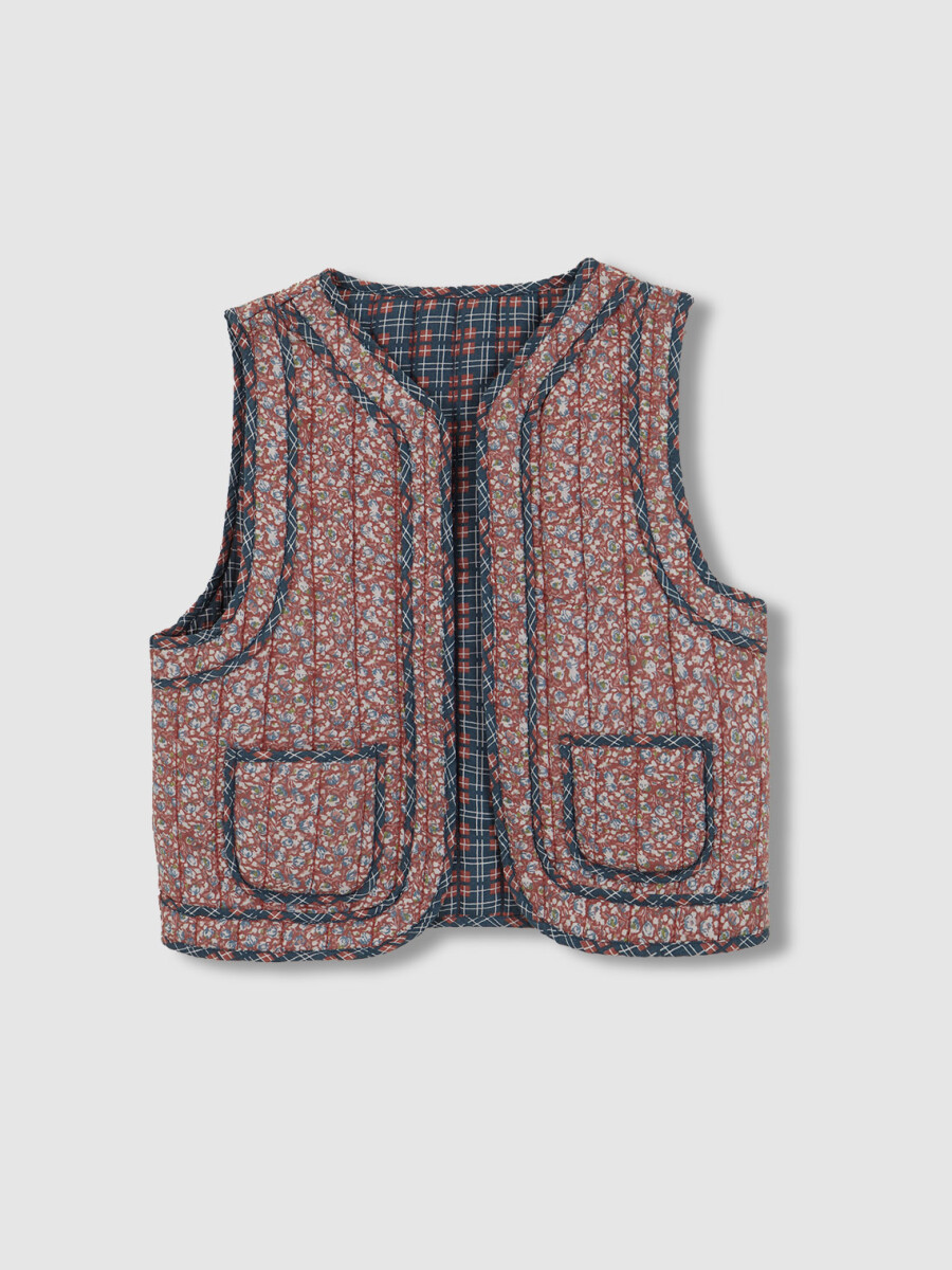 Chaleco Acolchado Reversible Granate