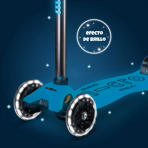 Monopatín Micro Maxi Glow LED Ajustable con 3 Ruedas AZUL