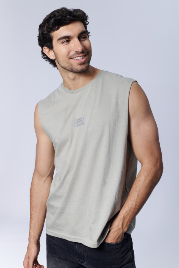 Musculosa estampada Good Vibes Verde