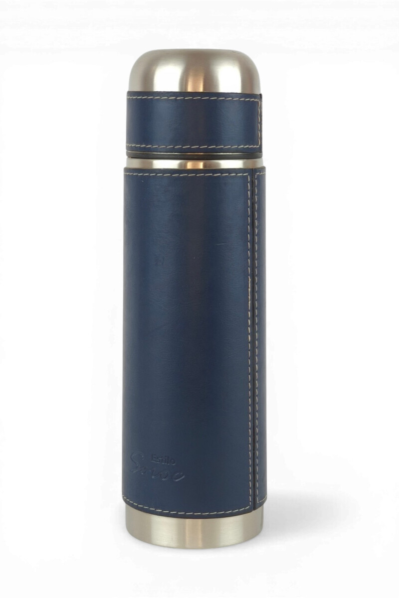 Termo de acero forrado 500 ml Azul
