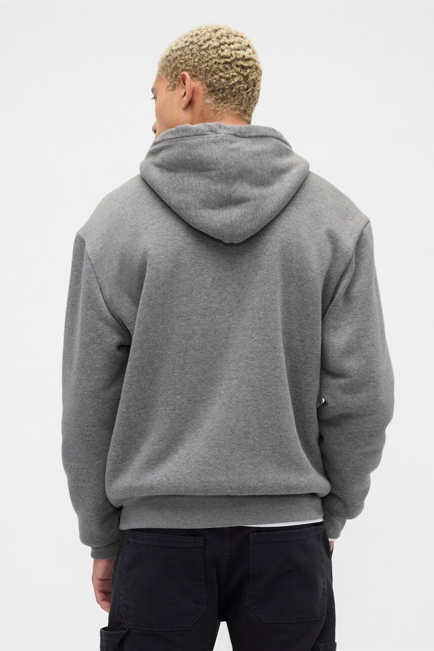 Canguro Con Corderito Logo Gap Hombre Heather Grey