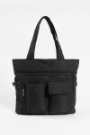 Shopper oversize bolsillos negro