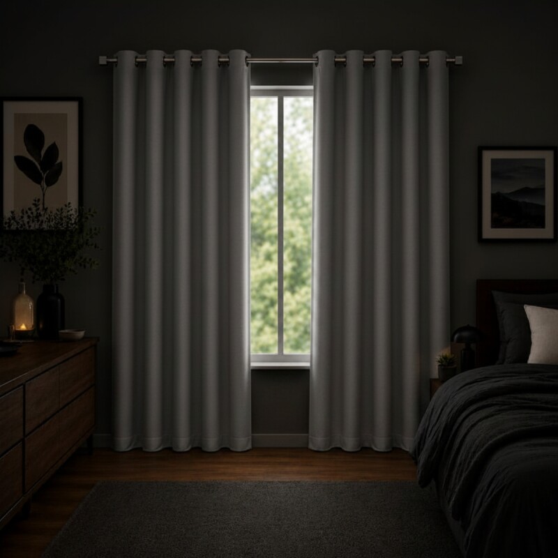 Cortina 100% Blackout set 2 paños 135 x 220 GRIS
