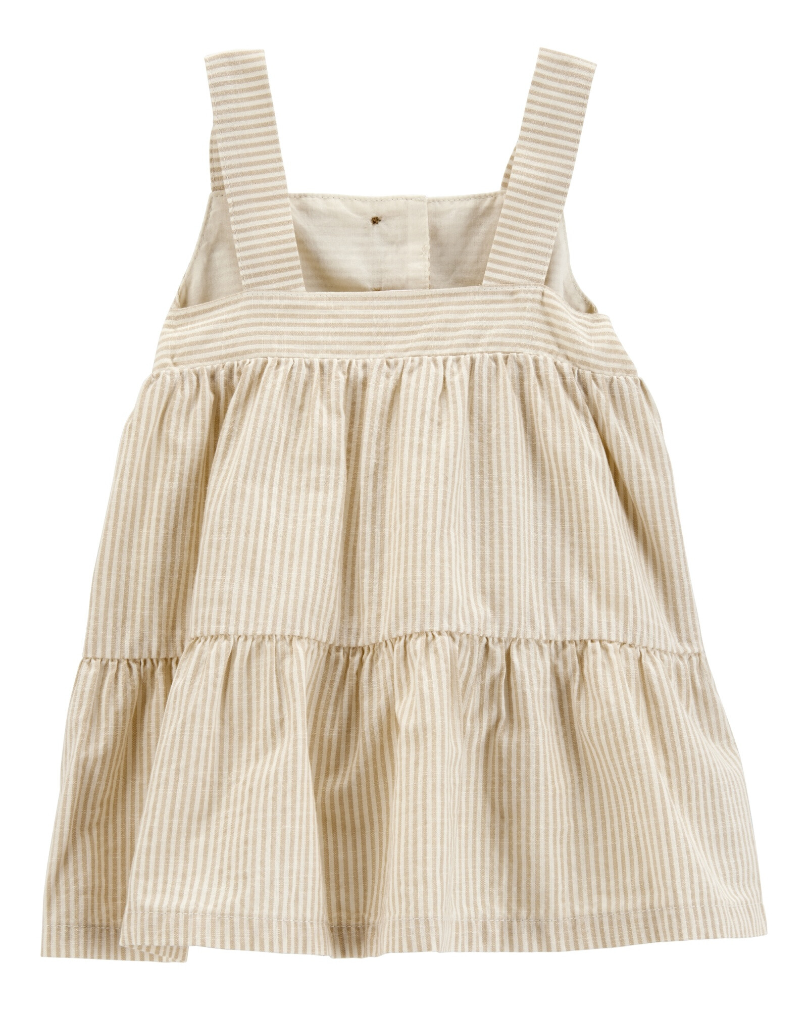 Vestido de algodón y vincha, diseño a rayas Sin color