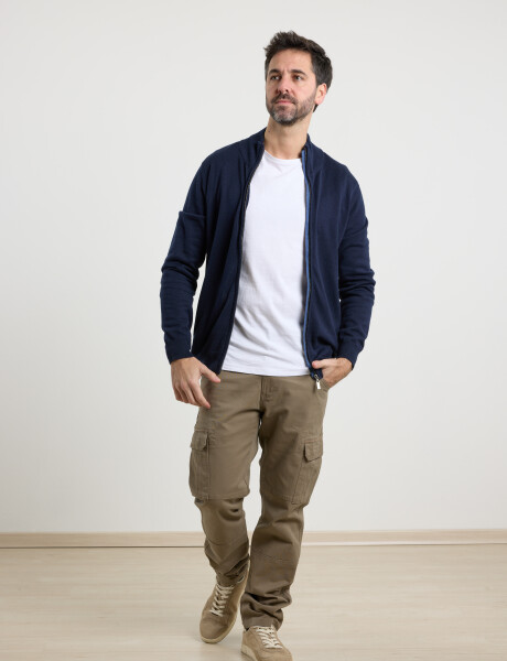 470656 CARDIGAN HARRINGTON LABEL Azul Oscuro