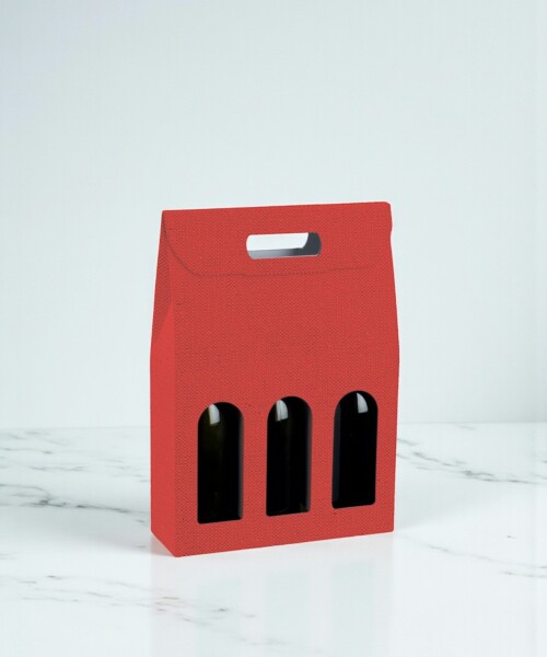 Caja c/ventana 3 botellas 27x9x38,5 - 38029 - LINO ROSSO Caja c/ventana 3 botellas 27x9x38,5 - 38029 - LINO ROSSO