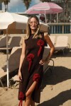 Rosette Dress Chocolate / Rojo