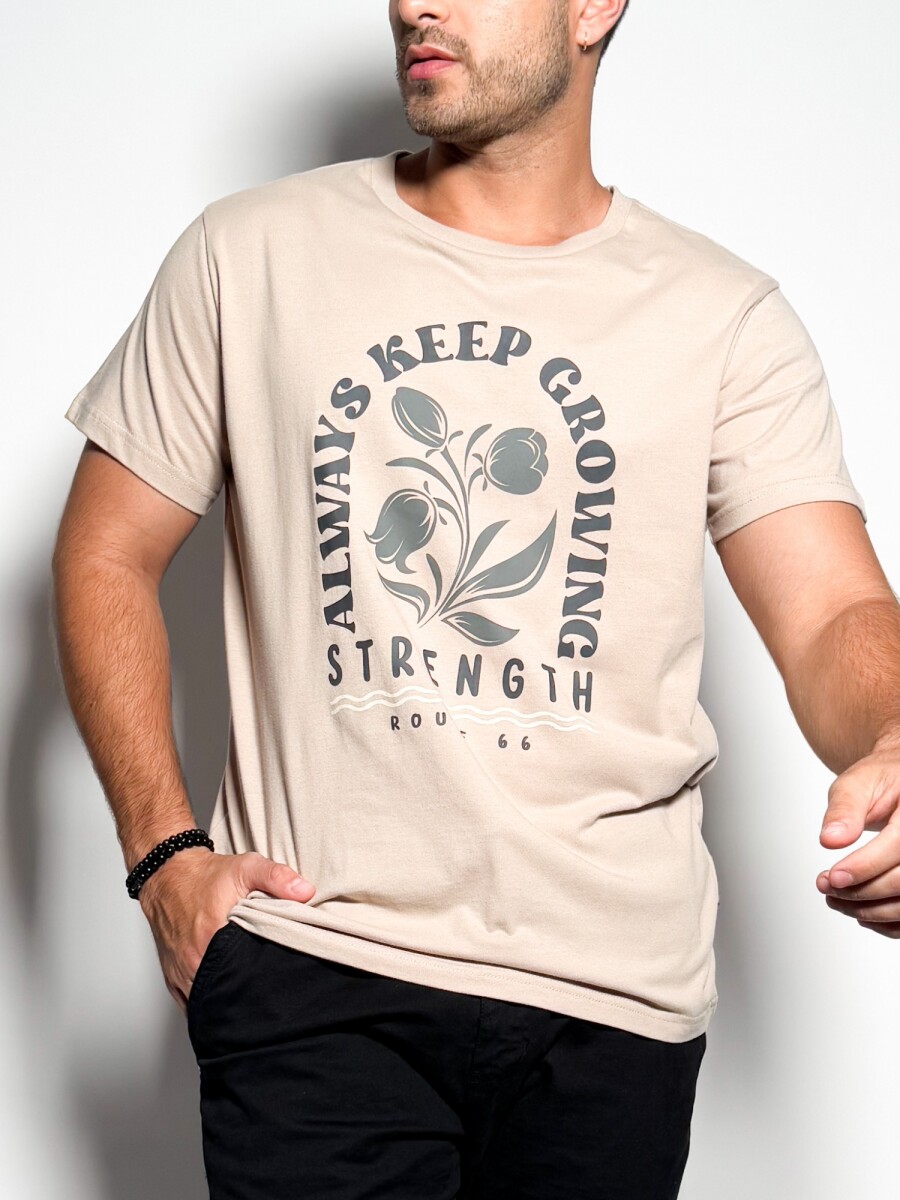 Remera estampada Isai - Beige 