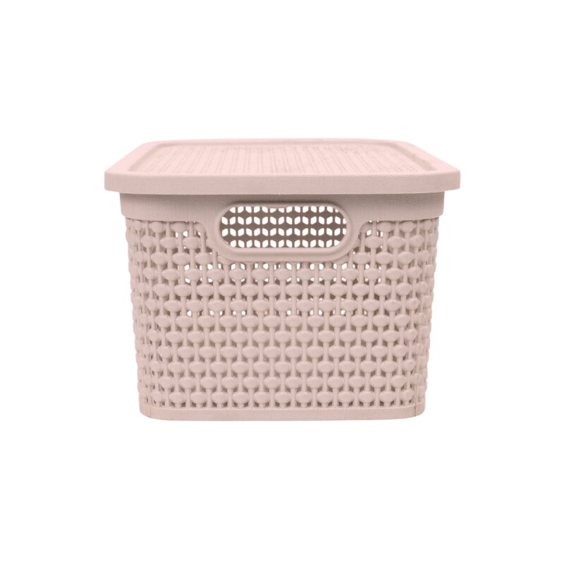 Set x2 Caja simil ratán 4 lts ROSADO