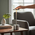 Lampara De Mesa De Luz Led Recargable De 34cm Plateado