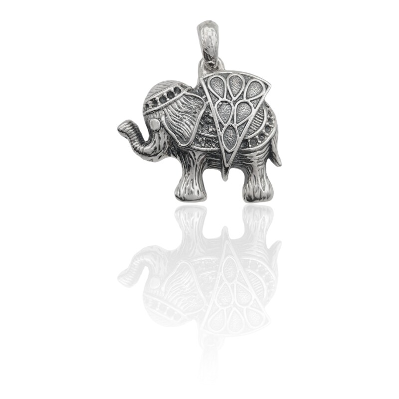 Dije Colgante Elefante-Plata 925 quemada inflada-Sin Piedra-CP3357 Sinpiedra