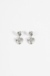 Caravanas cora con strass plateado