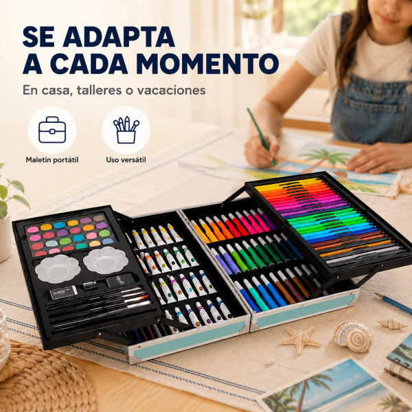 Set de Arte Infantil en Valija 145 Piezas Azul 1