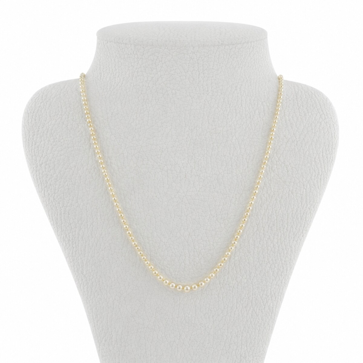 Collar de perlas naturales con broche de perlitas y diamantes, 42 Cm 