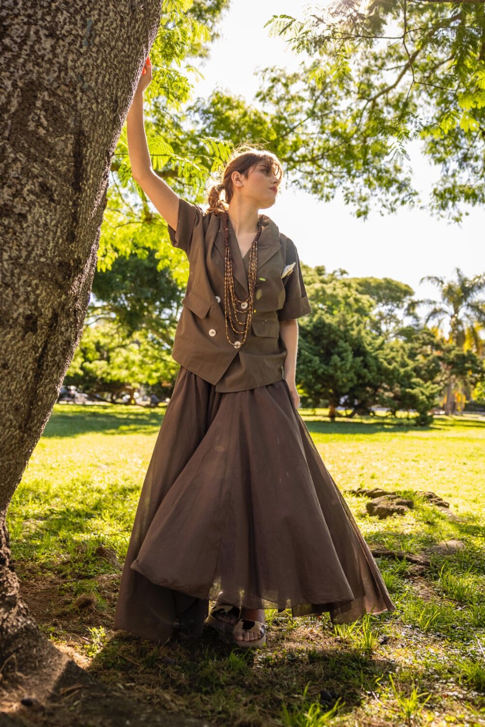 FALDA ALGODON ANDINN CAMEL