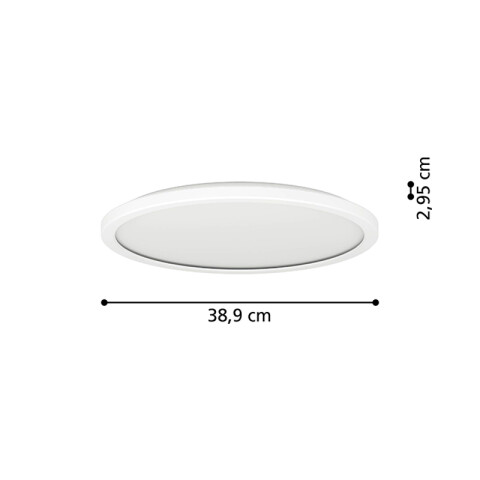 Plafón blanco LED redo. 18,5W blanco dinám. Ø389mm EG3611