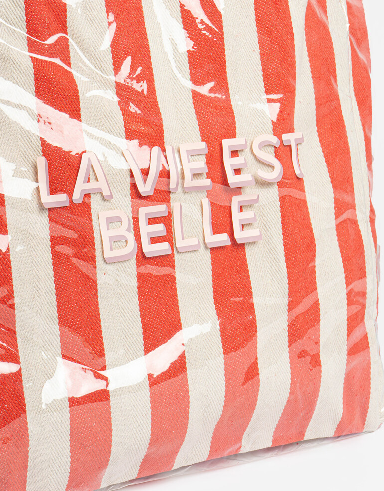 Shopper Shopper Rayada - Rojo Medio
