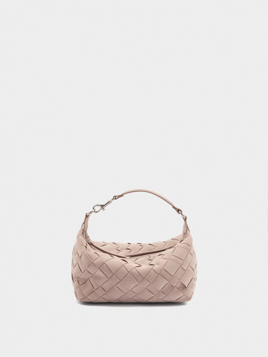Bolso Bandolera Trenzado Efecto Piel rosa