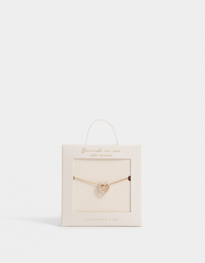 Cadena Corta con Dije Con cubic zirconia Cortos - Dorado