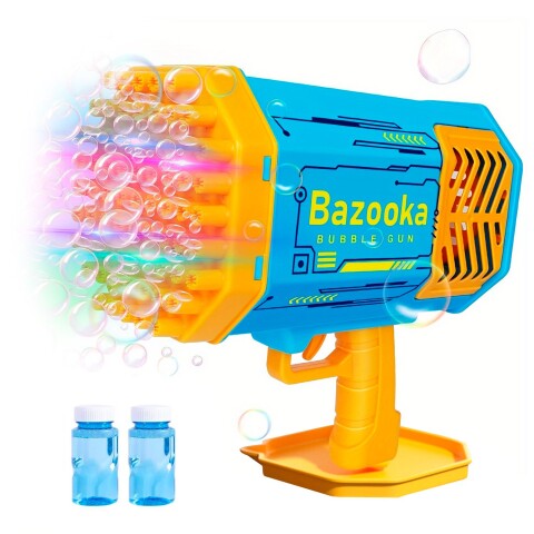 Pistola Burbujas Bazooka X69 Disparadores Recargable Juguete Variante Color Azul