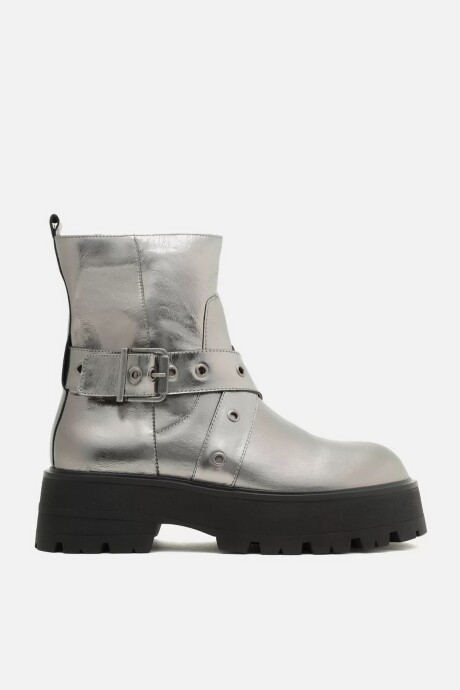 Bota Metalica Plateado