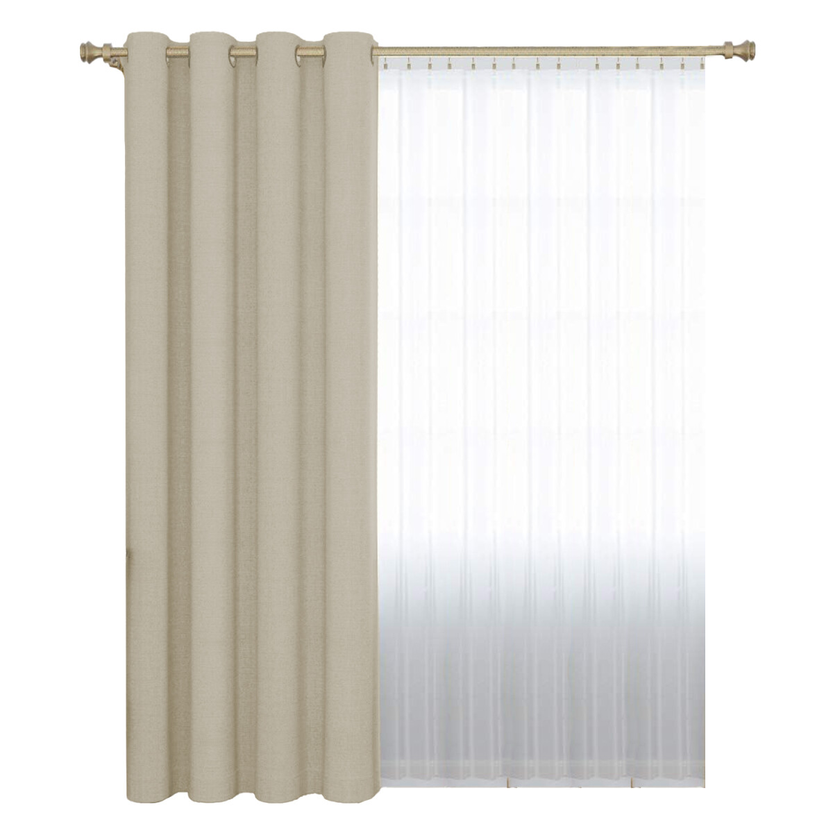 Cortina Blackout 140x230 Cm No Pasa Luz Living Dormitorio - Gris Gaspeado Claro 