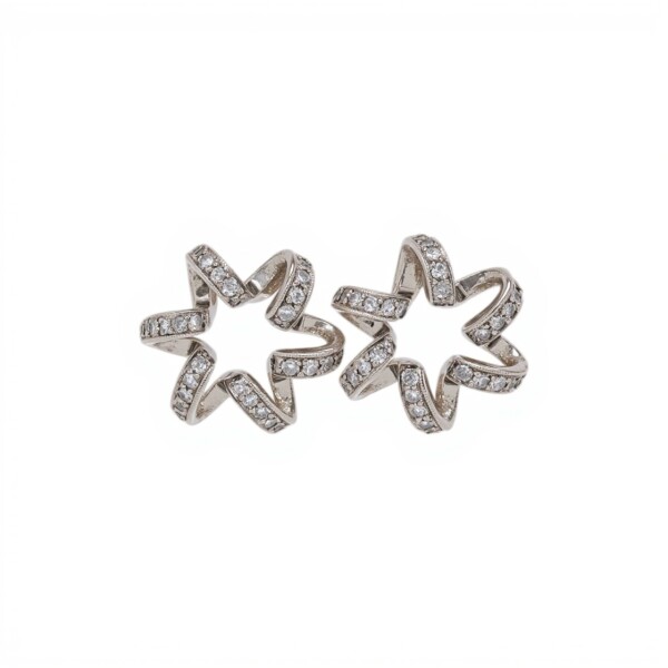 Caravanas Flor-Plata 925-Piedra Zirconia-CA3002 conpiedra