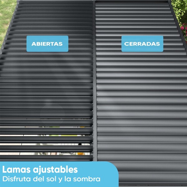 Pergola Moderna Aluminio Regulable 3x3 Desague Incl Patio AX Pergola Moderna Aluminio Regulable 3x3 Desague Incl Patio AX