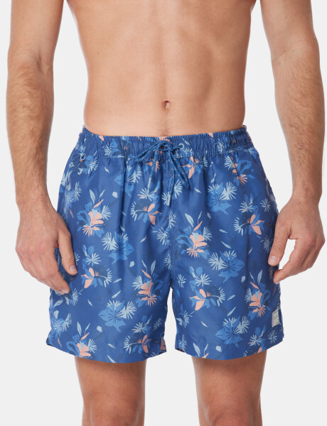 SHORT DE BAÑO ESTAMPADO Azul