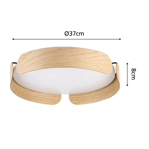 Plafón LED acero beige 20W cálida Ø370 VALCASOTTO EG3504