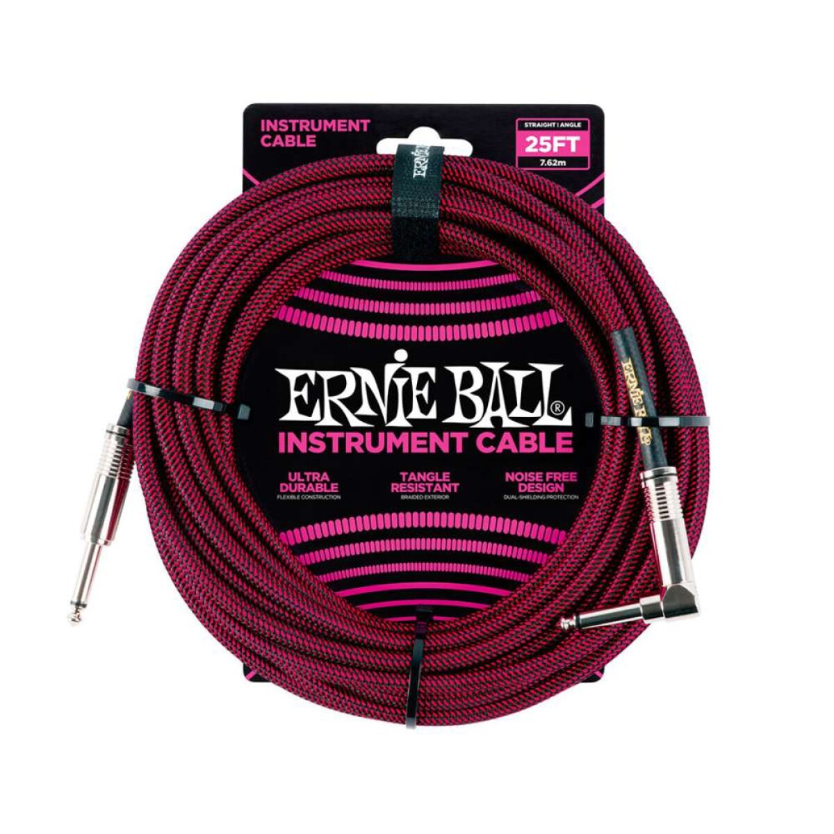 Cable Guitarra Ernie Ball Po6062 7.5mts Angulo - Rojo 