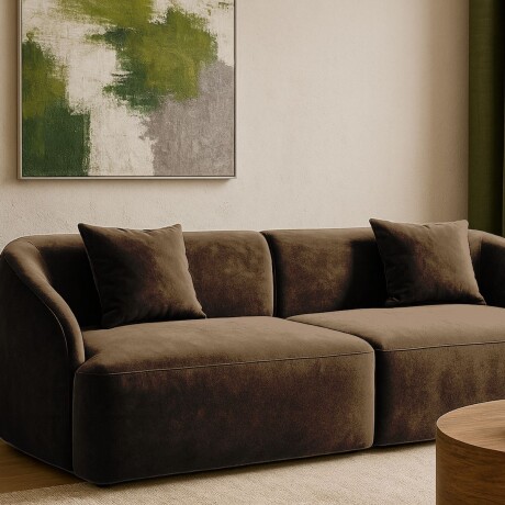 SOFA MOCA MARRÓN - 3 CUERPOS