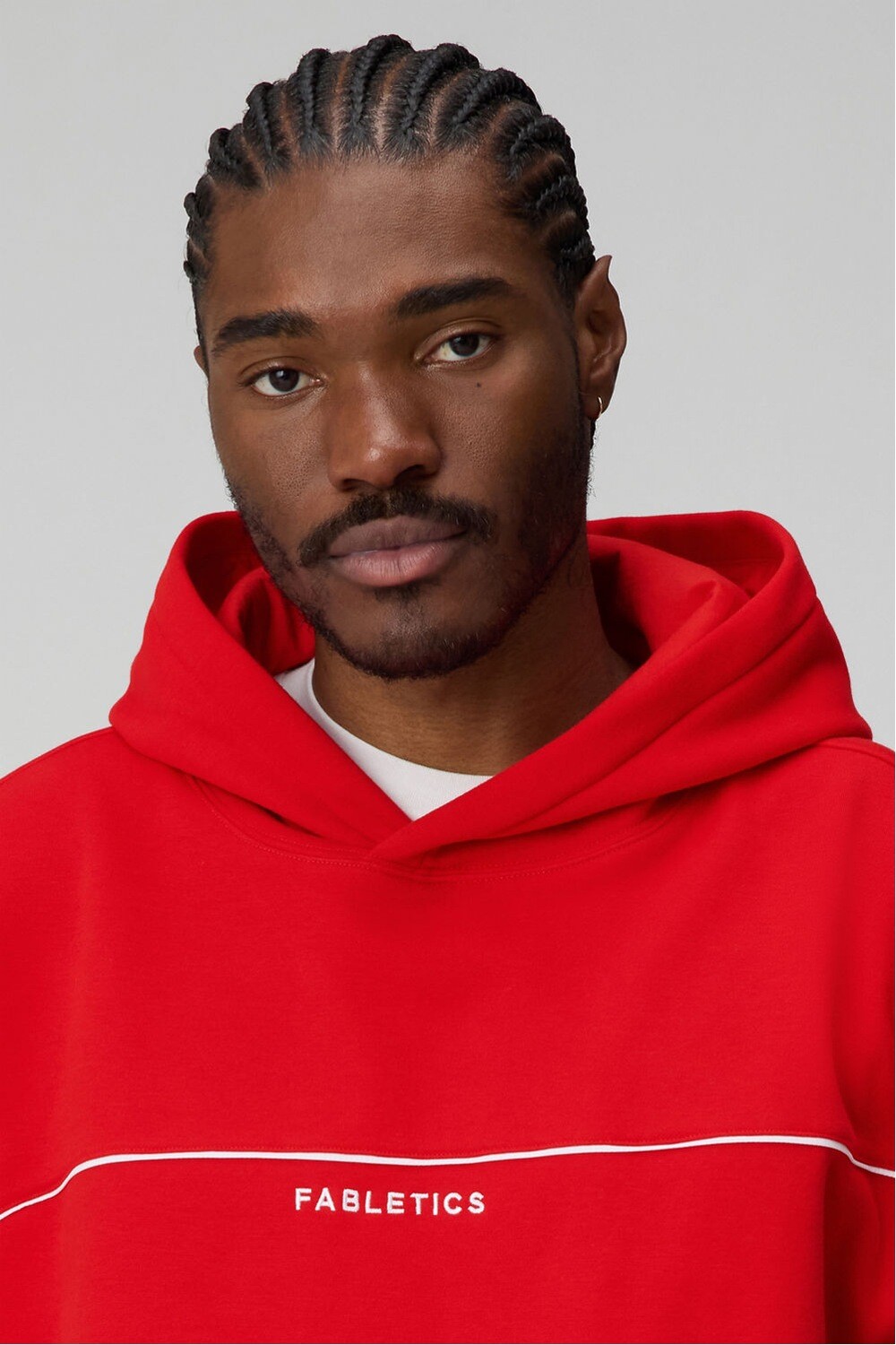 Polera The Go-To Oversized Hoodie Brand Dna Hombre Heated Red/Classic White