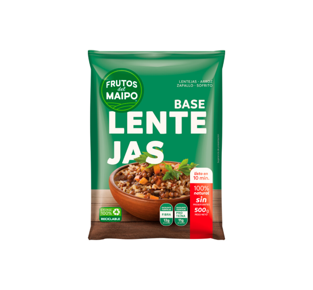 Base De Lentejas 500 Grs Frutos Del Maipo 