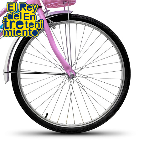 Bicicleta Paseo Expert Miami Dama Rodado 26 + Bolso + Parrilla Rosado