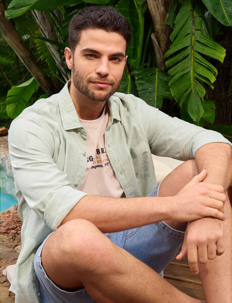 CAMISA LISA DE LINO Menta