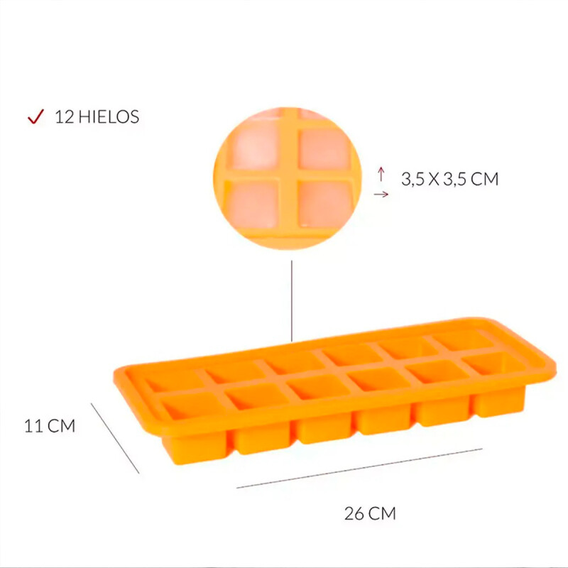 Cubetera de silicona 12 cubos 26 x 11cm BLANCO
