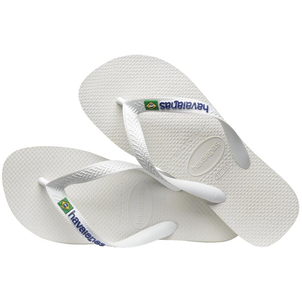 Sandalias Havaianas Brasil Logo Hombre Blanco