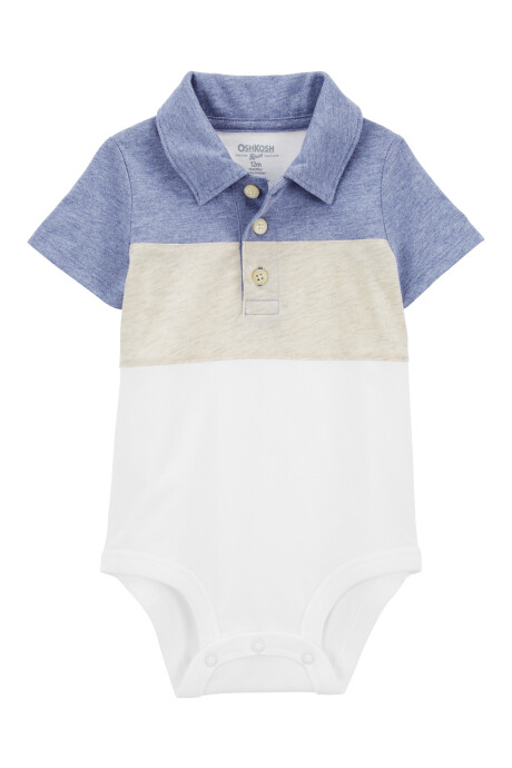Body polo de algodón, manga corta, diseño colorblock Body polo de algodón, manga corta, diseño colorblock