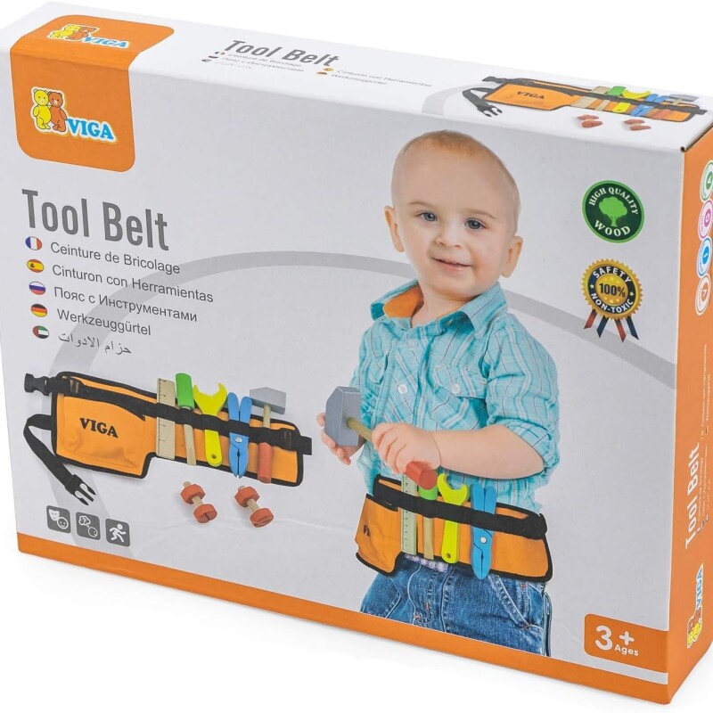 Cinturón de herramientas de juguetes de madera Viga Cinturón de herramientas de juguetes de madera Viga