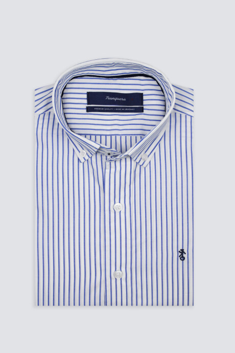 Camisa de Hombre Premium Rayada Raya Azul
