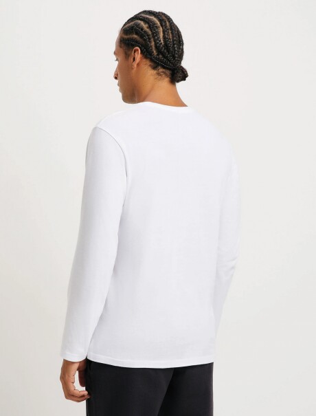 CAMISETA BÁSICA MANGA LARGA BLANCO