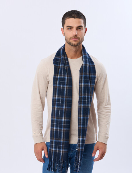 BUFANDA TEJIDA A CUADROS Denim