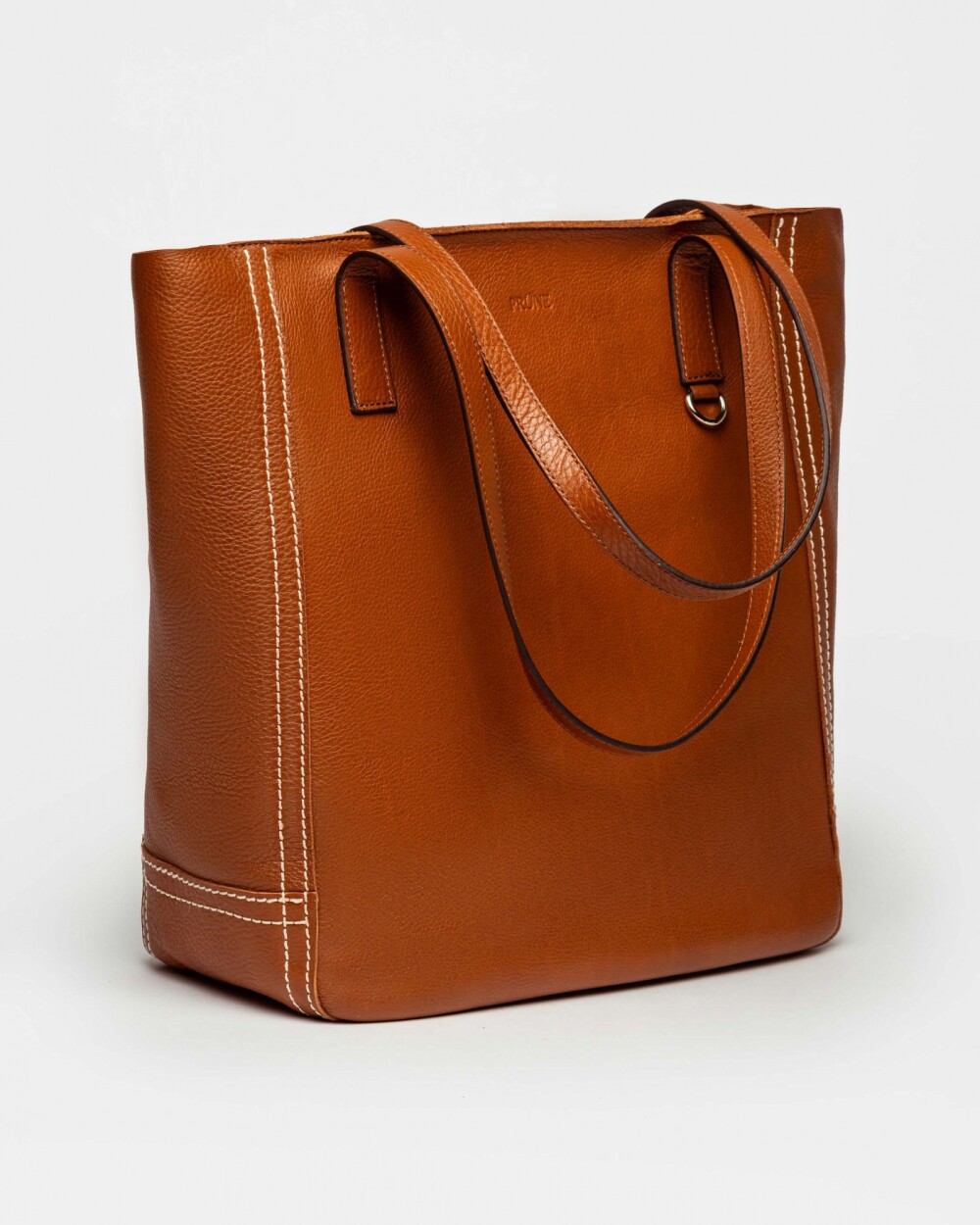 Shopper Vera en cuero graneado Cuoio
