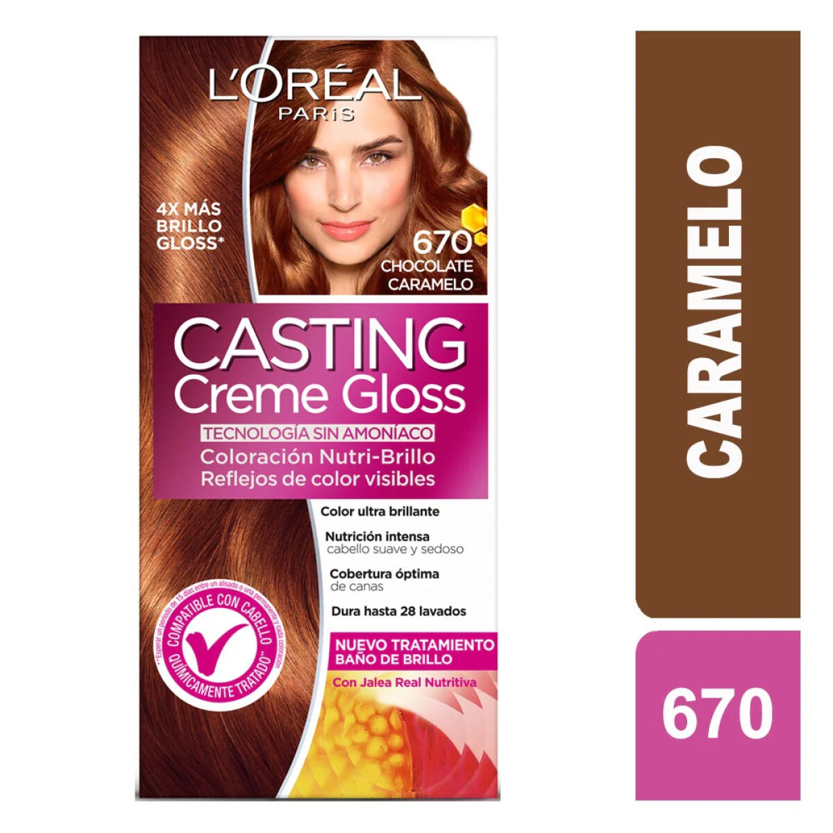 Tintura Para Cabello L'Oréal Paris Casting Creme Gloss Chocolate Caramel N°670 